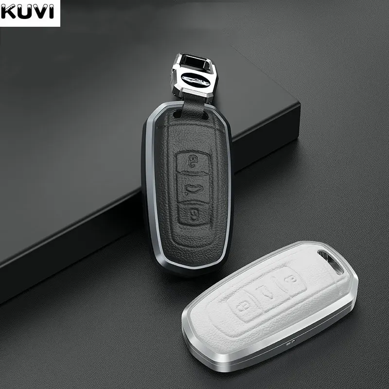 Alloy Leather Car Remote Key Case Cover Shell Fob For Geely Atlas Boyue Nl3 Ex7 Emgrand X7 Emgrandx7 Suv Gt Gc9 Borui Protector - - Racext™️ - - Racext 23