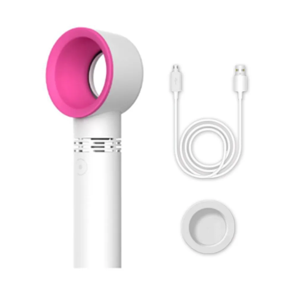 Zero 9 USB Rechargeable Portable Bladeless Fan Handheld Mini Cooler No Leaf Handy Fan With 3 Fan Speed Level LED Indicator