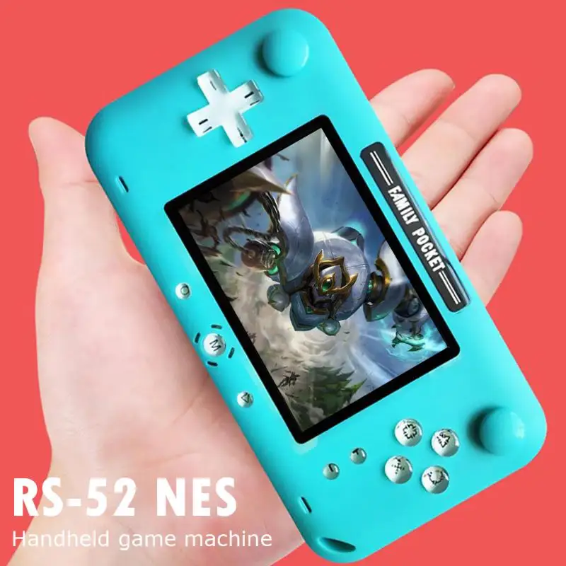 Console-RS-52 для видеоигр-портативные ретро-игровые проигрыватели встроенный 208 классические игры внешний красочный экран