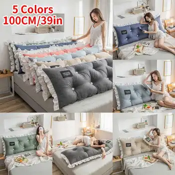

100cm Big Long Reading Pillow Bedside Cushion Backrest Cushion Large Sofa Waist Pillow Bedroom Pillow for tatami Double Bed