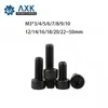 AXK 280 шт. M2.5 углеродистая сталь Grade12.9 высокопрочные винты с шестигранной головкой болты DIN912 с шестигранными гайками ассортимент
