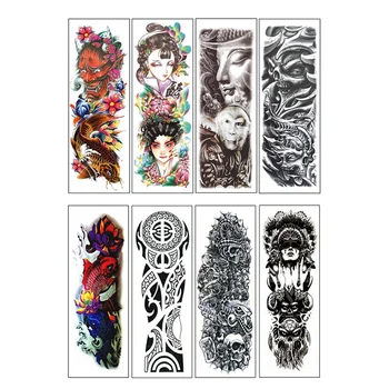 

4Pcs Temporary Tattoos Sticker Full Arm Beijing Opera Pattern Pattern Tattoos Applique Arm Full Arm Tattoos Sticker(29/30/31/32)