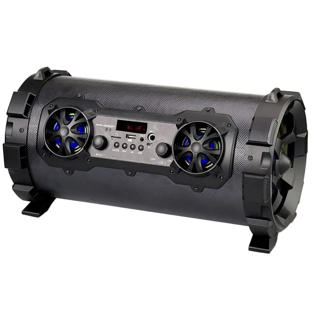 Led Flashing Light Bluetooth Speaker Car Subwoofer With Radio Card Car Stereo Car Channel Amplifier With Hands-Free Calling - Цвет: black