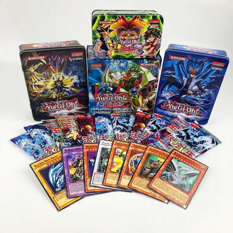 

80pcs/set Yu-Gi-Oh Game Cards Classic Yu-Gi-Oh Game English Cards Carton Collection cards with flash card and metal tin box toys