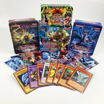 

80pcs/set Yu-Gi-Oh Game Cards Classic Yu-Gi-Oh Game English Cards Carton Collection cards with flash card and metal tin box toys