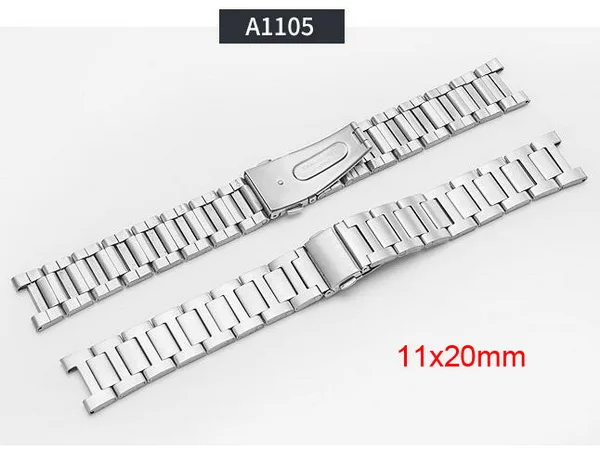 A1105 5 мм 7 мм 9 мм 10 мм 11 мм 12 мм нержавеющая сталь часы ремешок браслет ремешок бабочка Застежки Серебряный вогнутый интерфейс - Цвет ремешка: A1105