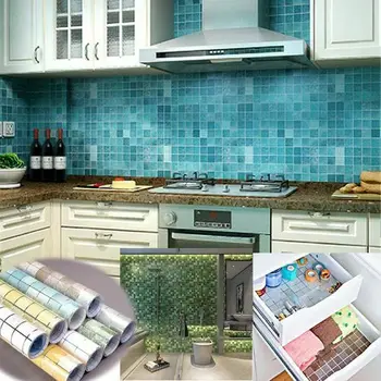 

Waterproof Oil-proof Self Adhesive Aluminum Foil Wall Sticker Home Kitchen Decor