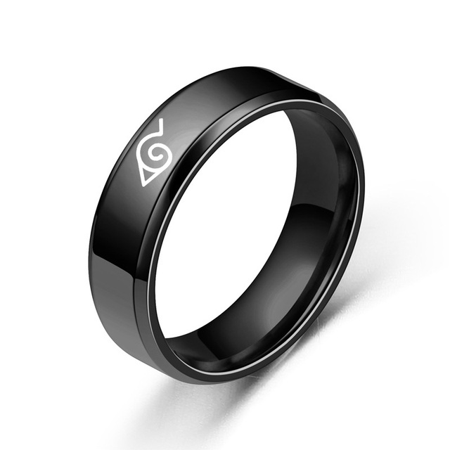 17 Models New Leaf Ring Konoha Uzumaki Symbal Logo Sign Sasuke Itachi Ninja Fashion Stainless Steel Anime Jewelry Cosplay