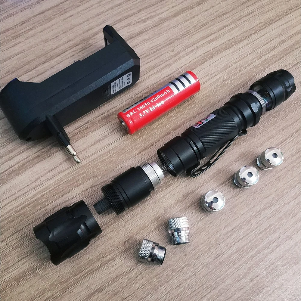 High-power laser pointer 532nm 5mw adjustable focus red dot sight starry sky cap 009 green burning equipment | Спорт и развлечения
