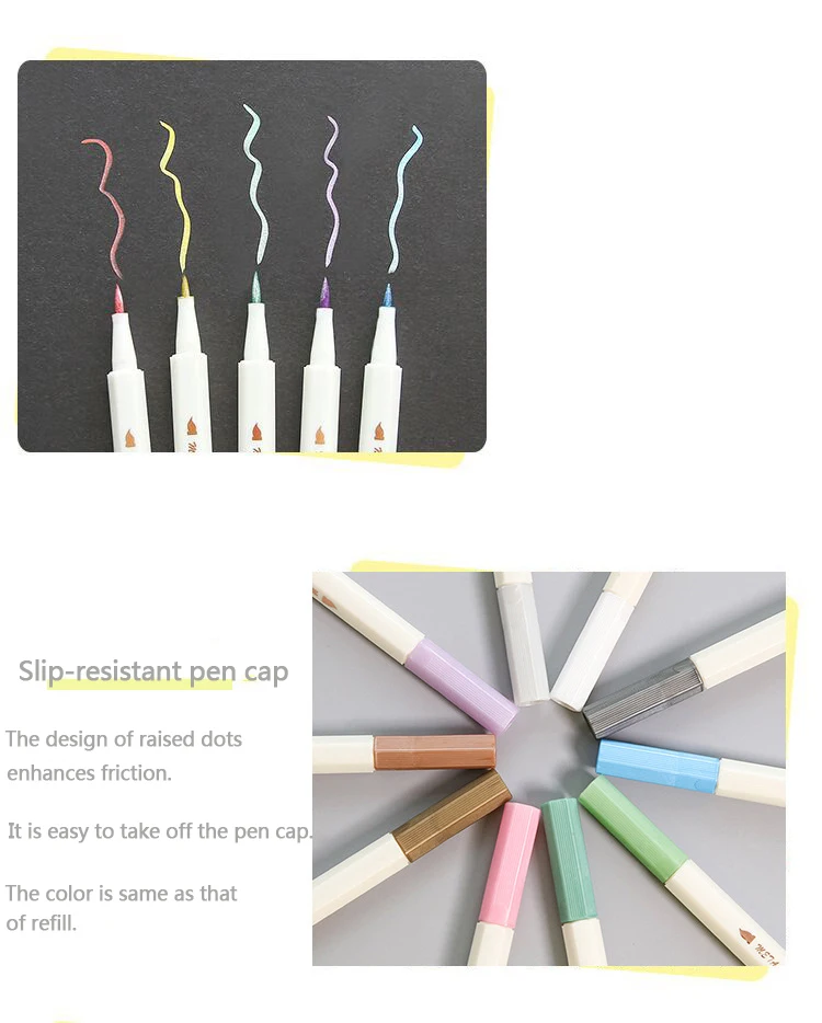 6/10 Colores Fineliner металлическая маркер кисть для рисования; ручка набор акварельных маркеров каллиграфия для DIY канцелярские принадлежности для альбома товары для рукоделия