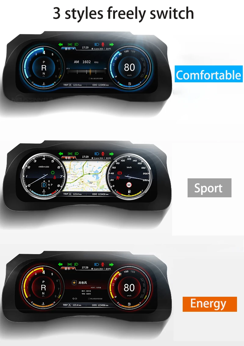 Liandlee Instrument Panel Replacement Dashboard Entertainment Android System for Toyota Land Cruiser 200 J200 LC200 Roraima 2016~2019