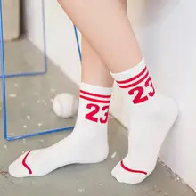 5 пар женских носков с цифрами и буквами, в полоску, хлопковые, дышащие, на осень и весну, короткие, вязаные, тонкая работа