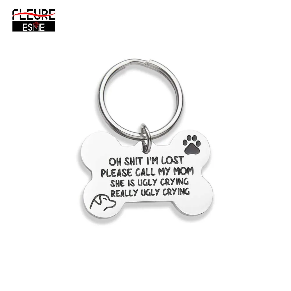 

Funny Keychain Dog Tag, Engraved Tag, Puppy Pet ID, Pet Tags for Dogs Cats Kitten, Collar Tag, for Pets New Puppy