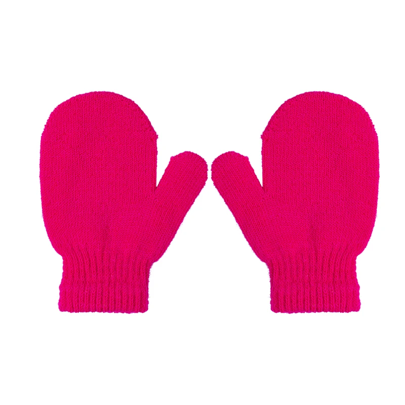 1 пара перчаток, зимние теплые перчатки ярких цветов для маленьких мальчиков и девочек, новинка года, однотонные теплые вязаные перчатки для маленьких детей, варежки
