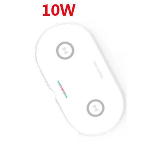 10W White 10 Вт Быстрое беспроводное зарядное устройство Qi двойное Беспроводное зарядное устройство для iPhone 11 pro 8 XS Max samsung S10 Быстрое беспроводное зарядное устройство тонкая прокладка - Цвет: 10W White