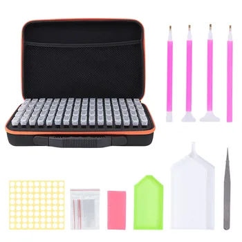 

EVA DIY Embroidery Diamond Painting Case Set Handheld Shockproof Plate Cross Stitch With 60 Bottles Point Drill Pen Accessory