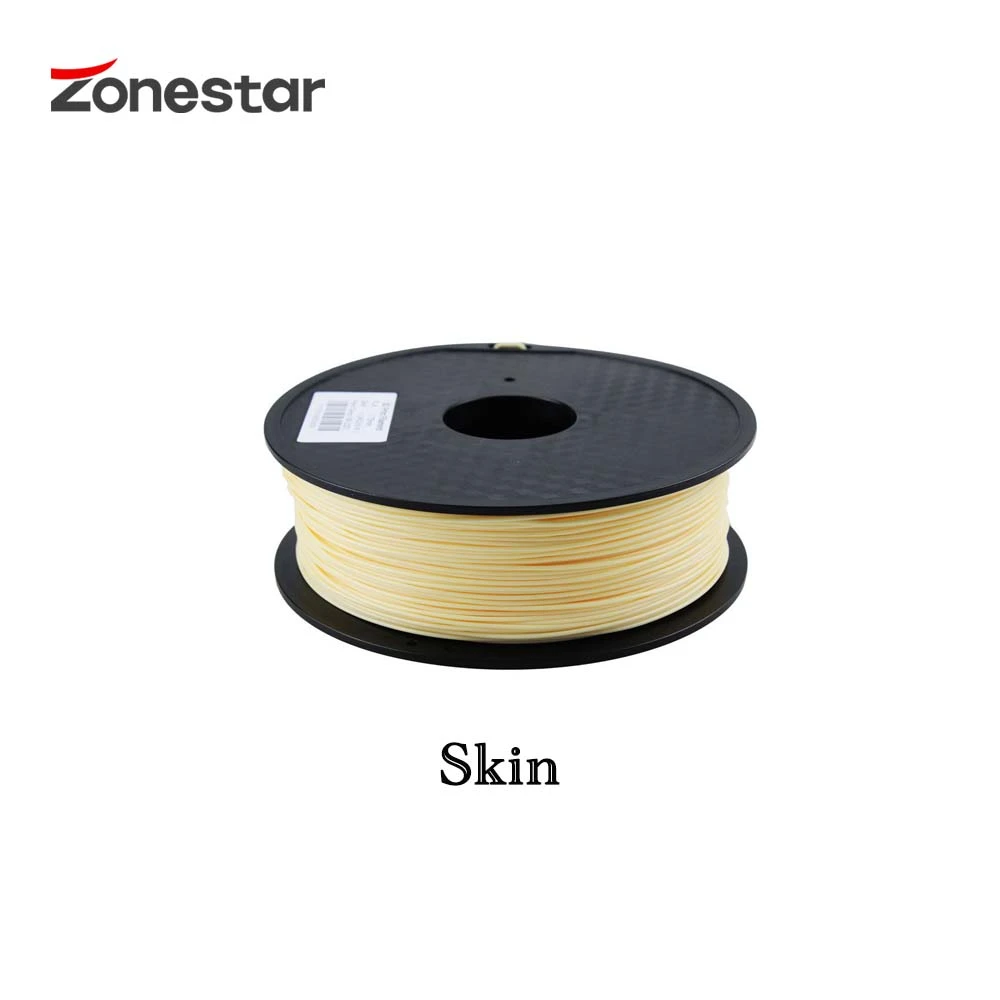 Skin ZONESTAR PLA нити для 3D принтера 1,75 мм Пластиковые расходные материалы Материал Вес нетто 1 кг - Цвет: Skin