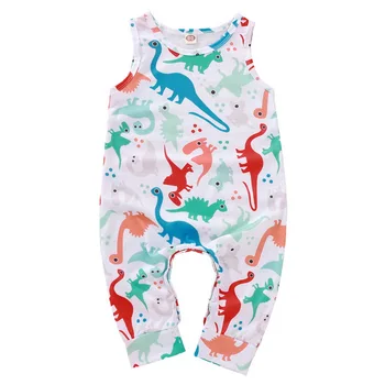 

Dinosaur Printed Rompers For Newborn Baby Girls Summer Sleeveless Jumsuits Playsuits Baby Boys Colthes Casual Baby Boys Rompers