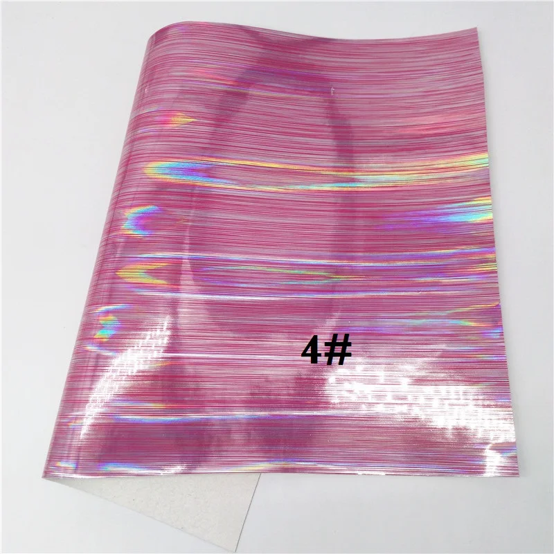 Glitterwishcome 21X29 см A4 размер винил для бантов радужные полосы гладкая Синтетическая кожа искусственная кожа листы для бантов, GM707A - Цвет: 4
