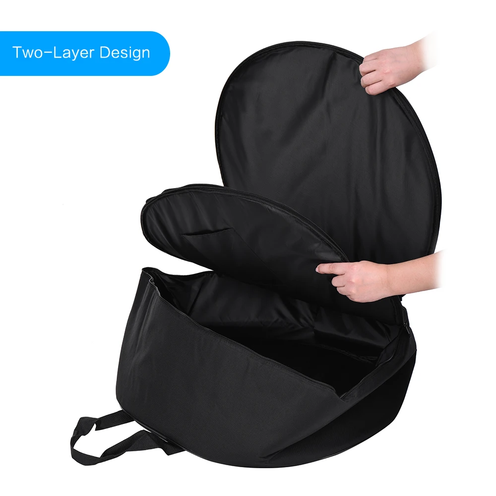 

41cm Beauty Dish Carry Case Bag Studio Equipment Bag Two-layer Design Drum Style with Honeycomb Grid Divider (40-42cm)