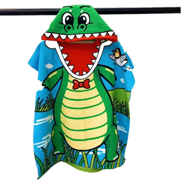 crocodile Пляжное Пончо из микрофибры с капюшоном; детский халат; мягкое детское купальное полотенце для мальчиков и девочек; халат; Банное полотенце; одеяло - Цвет: crocodile