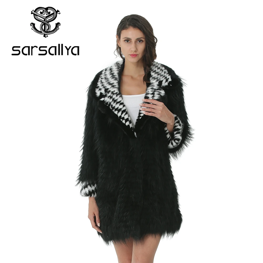 

Women's fox fur coat Medium and long color matching real fur coat warm in autumn and winter fox coat