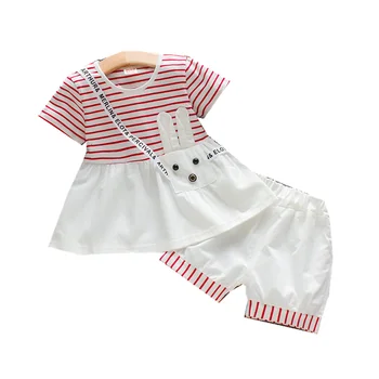 

Kids Fashion Clothing Summer Baby Girls Clothes Suit Children Striped T Shirt Shorts 2Pcs/sets Infant Casual Toddler Tracksuits
