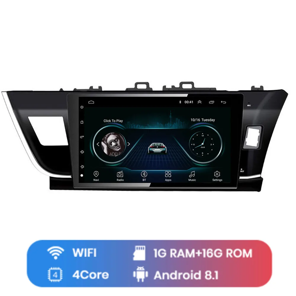WIFI (1G 16G) 10,1 ”4G LTE Android 8,1 Fit TOYOTA Corolla правостороннее Вождение- Мультимедиа стерео автомобильный dvd-плеер навигация GPS радио - Цвет: WIFI (1G 16G)