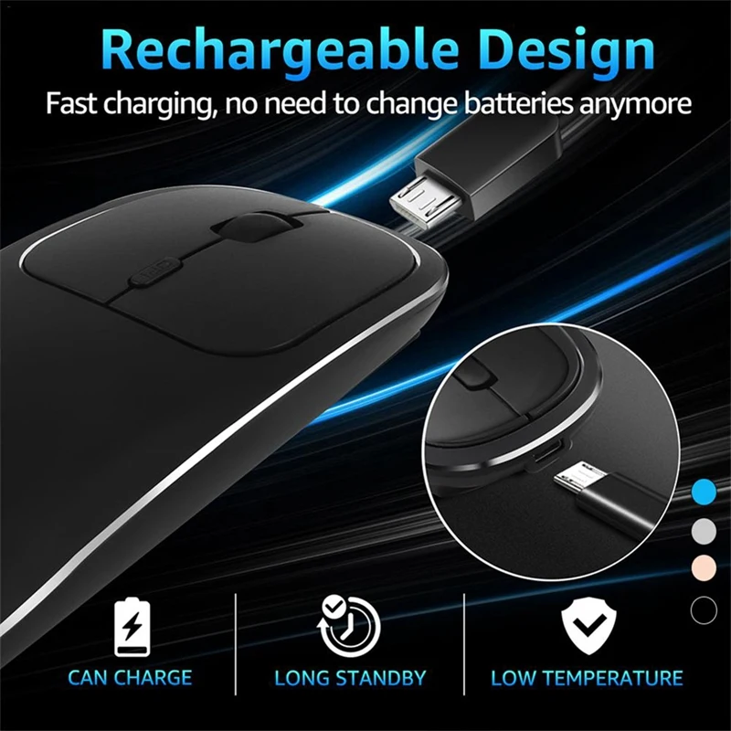 Bluetooth& 2,4G беспроводная мышь пластиковая ультра-тонкая подзарядка портативная эргономичная мышь для Mac Pc ноутбука
