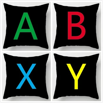 

Cool Art Design XBOX Buttons Funny Vintage Style Double Printing Unique Throw Pillows Square Concealed Zipper Pillowcase