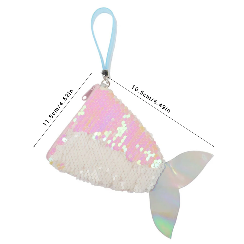 Sequins Mermaid Tail Coin Purse Sling Card Holder Money Change Purse Pack Party Decor Wallet Purse Bag For Kids Children