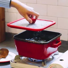 Сковорода, кастрюля, красная кастрюля, керамическая сковорода-гриль, индукционная плита, газовая кухонная посуда, суповый горшок, керамическая сковорода