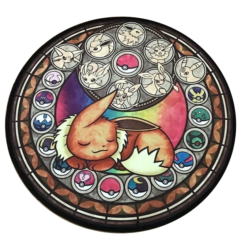 Cartoon Carpet Cushion Floor-Rug Bedroom Animal Living-Room Pokemon Round Home-Deco Kids