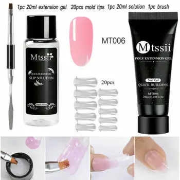 

Mtssii 30ml Nail Extension Poly Gel UV/LED Lamp Nail Art Kit Quick Building For Nail Extensions Hard Jelly Poly UV Gel