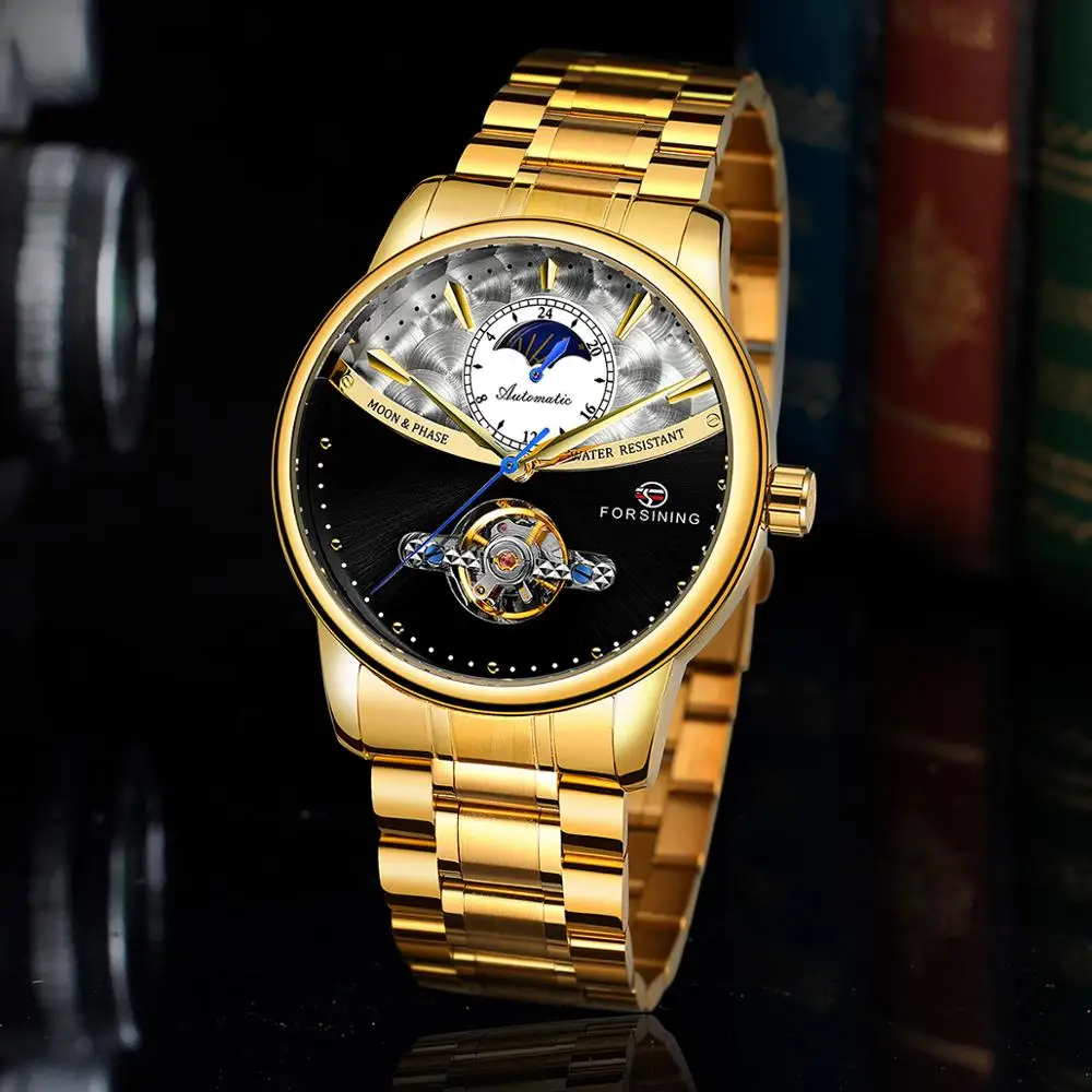 FORSINING Топ бренд класса люкс Мода Tourbillon Мужские часы механические Автоматические наручные часы для мужчин часы Relogio Masculino