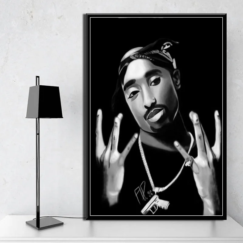 Tupac Shakur 2PAC Outlaw рэп музыкальный Рэппер звезда хип хоп Искусство Живопись Шелковый Холст плакат настенный домашний декор