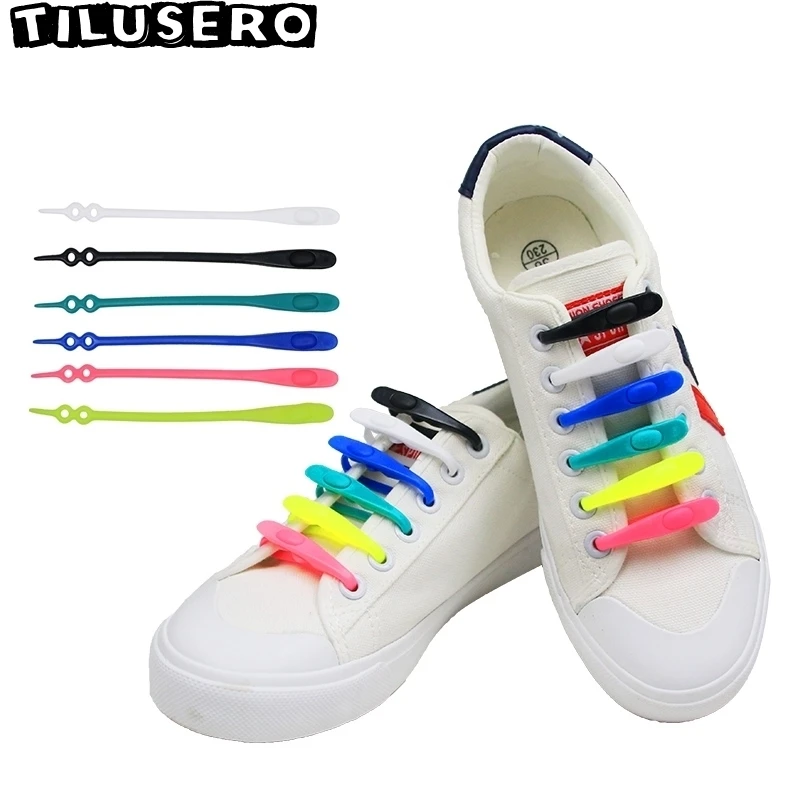 COOLNICE Elastic Silicone No Tie Lazy Shoe Laces Shoelaces Trainers Sports Shoes 