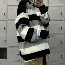 T Shirts tricotés épais, grande taille, Style ample, Streetwear décontracté, Hip Hop, adolescents, Couples, hauts assortis avec tout, automne et hiver 