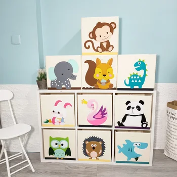 

Cube Oxford Cloth Animal Embroider Folding Storage box kid Toys organizer children Sundries Storage Basket organizador 33*33*33