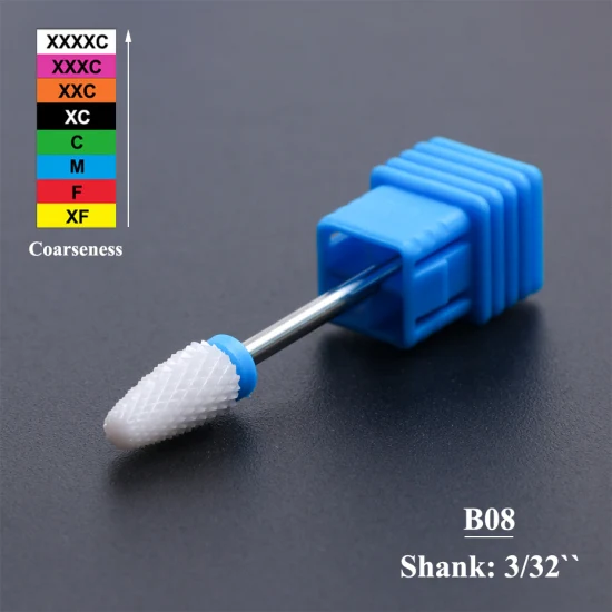 B08 STZ, 1 шт., керамический сверло для ногтей, для электрического маникюра, Ротационные заусенцы, фрезы для ногтей, педикюр, инструмент для ухода, пилка, аксессуары, B01-23 - Цвет: B08