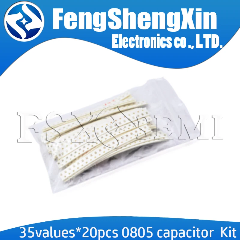35values* 20 штук = 700 шт. 0805 SMD конденсатор с алюминиевой крышкой комплект чип конденсатор с алюминиевой крышкой, 1pf~ 10 мкФ