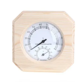 

New Wooden Side Sauna Humidity Thermometer Household Sauna Temperature Resistant Accessories (without Battery) HF