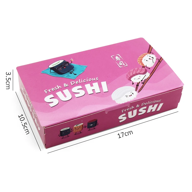 12PCS Disposable Sushi Box Rice Ball Paper Packing Box For Fast Food Shop Restaurant Sushi Box Packaging Thicken Supplier