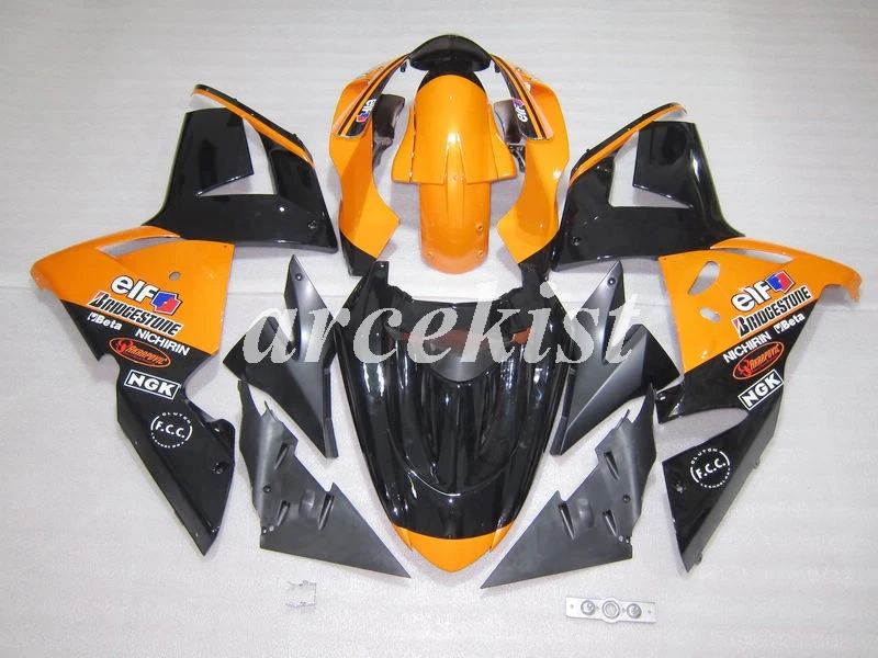 Топ ABS Обтекатели комплект подходит для kawasaki Ninja ZX-10R ZX10R 2004 2005 04 05 10R Кузов Набор на заказ черный оранжевый
