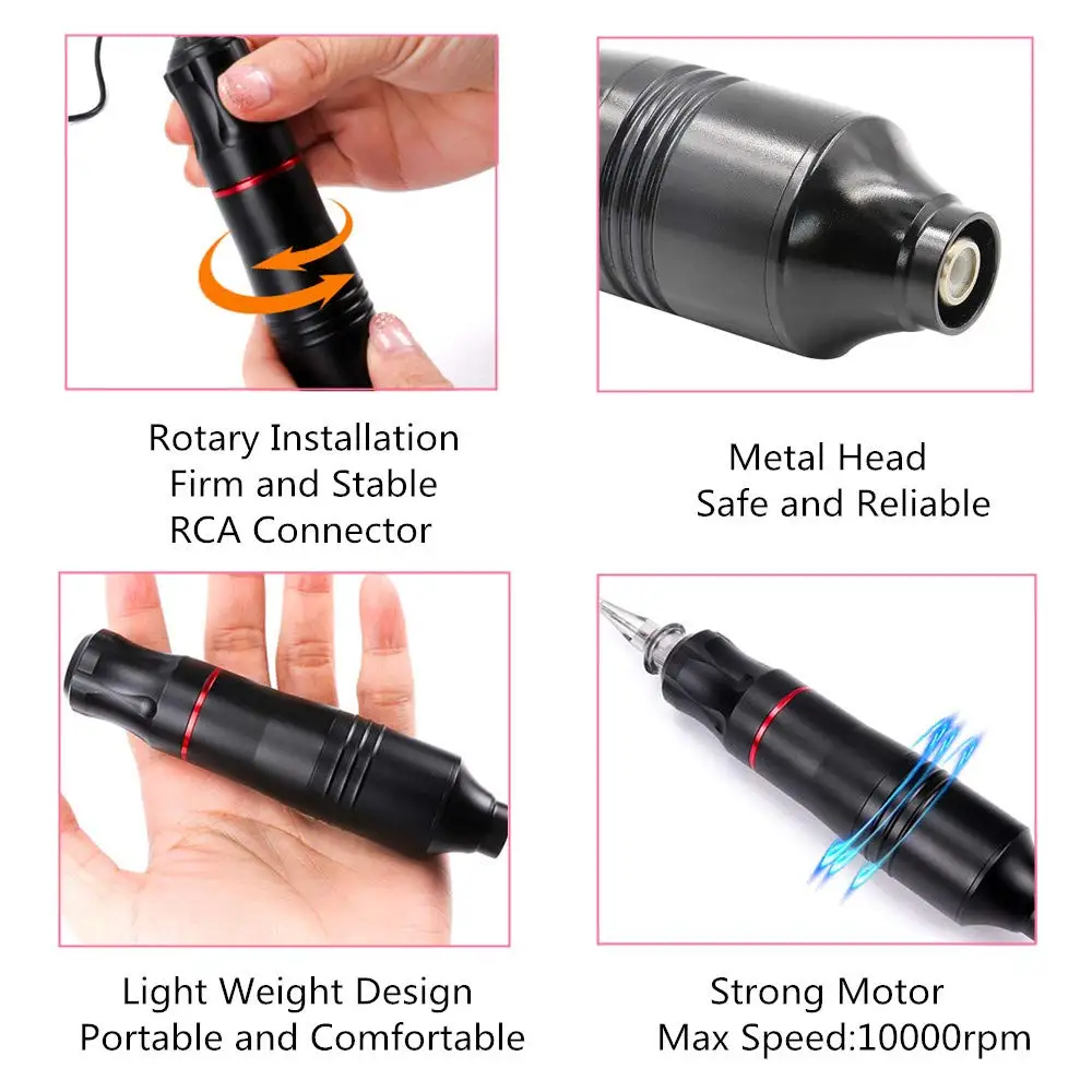 RCA картридж насадка для татуировочной машины с мини беспроводной татуировки питания fo татуировки комплект