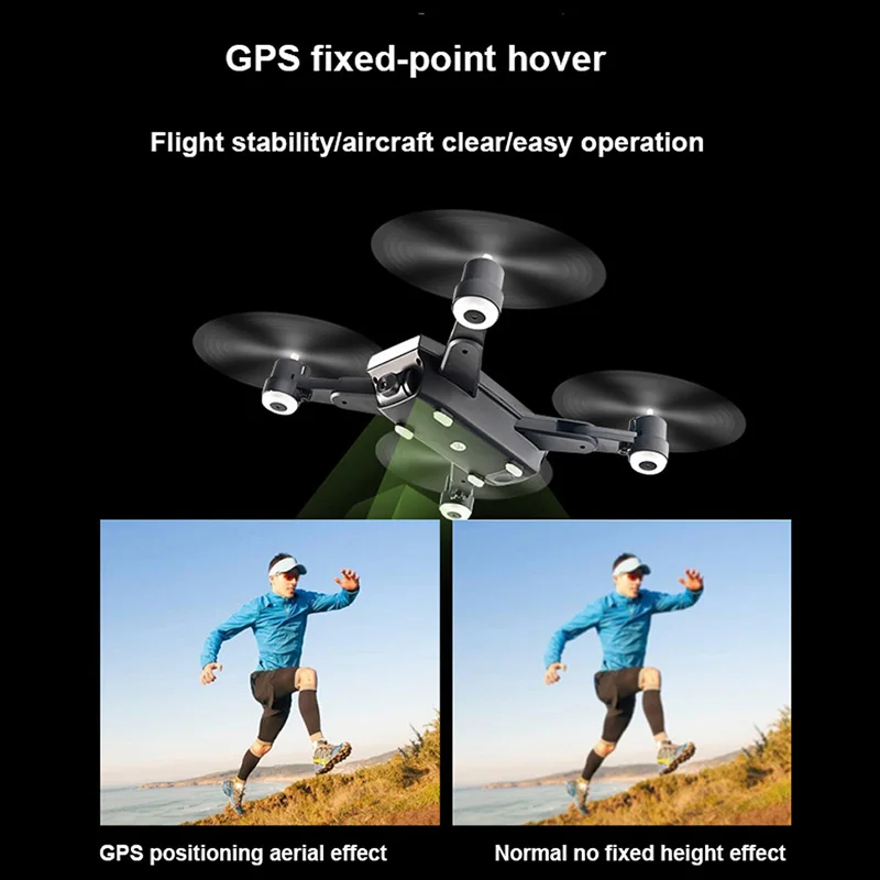 FFYY-Dual Gps Fpv Rc Дрон Квадрокоптер камера светодиодный светильник 200 м Wifi управление дистанция один ключ функция возврата