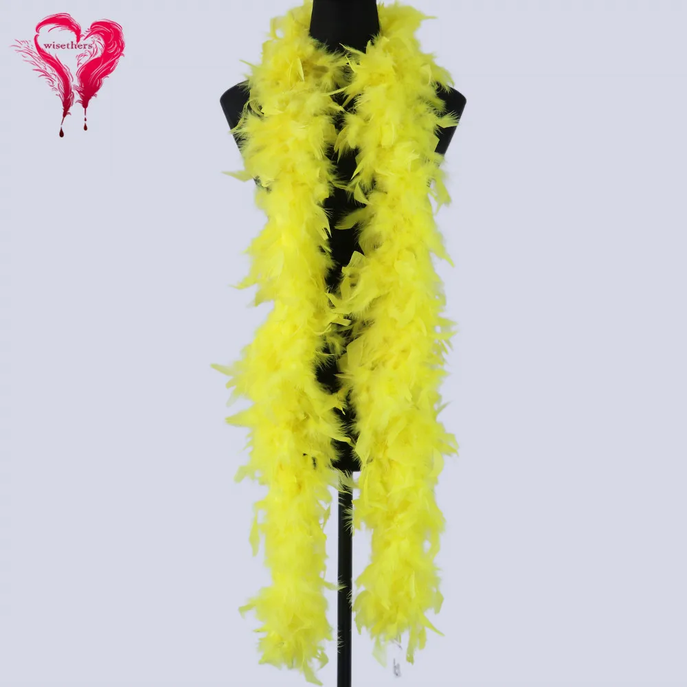 Turkey Feather Boa Party Clothing Fluffy Feather Shawl Dyed Colored for Wedding Carnival Dress Decorative 60 Grams/1 Pcs - Цвет: Цвет: желтый