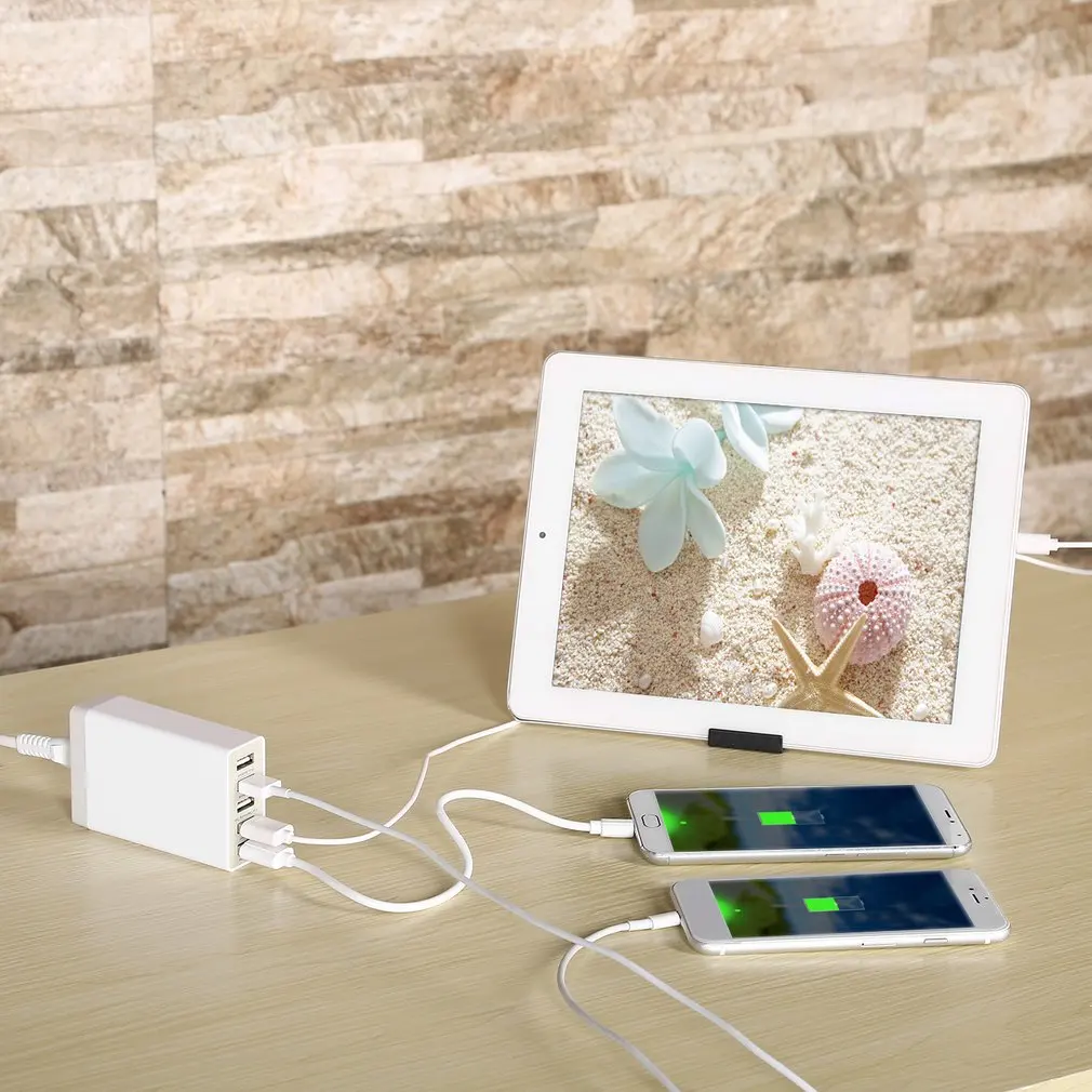 5 в 8A 5 портов USB зарядное устройство с кабелем для передачи данных высокоскоростное зарядное устройство для телефона настенный адаптер для зарядки смартфона розетка для зарядки с европейской вилкой