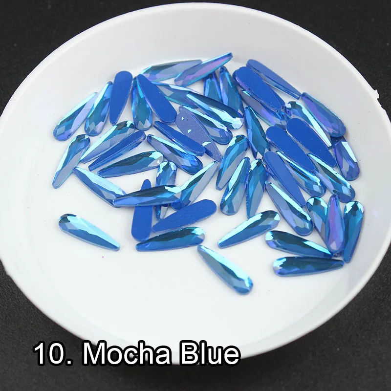 Новая мода мокко 3X10 мм Капля, в виде сердца, 3D ногтей стекло 30/100 шт для украшения ногтей