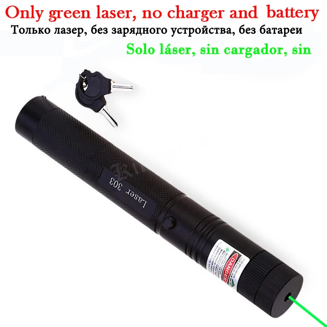 Мощная 5 мВт зеленая лазерная указка 532nm 303 лазерная ручка Регулируемая горящая спичка с перезаряжаемой батареей 18650 - Цвет: Others